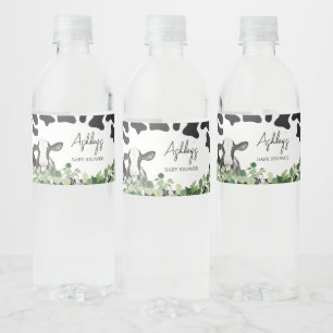 Etiqueta Para Botella De Agua Greenery Holy Cow Baby Shower
