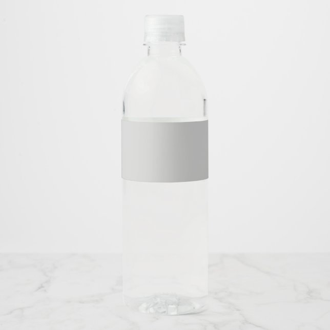 Etiqueta Para Botella De Agua Gris Plata (Anverso)