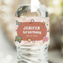 Groovy Daisy Retro Primer Fiesta de cumpleaños