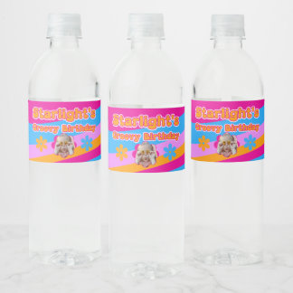 Etiqueta Para Botella De Agua Groovy Hippie Love Peace and Love Celebration
