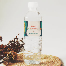 Etiqueta Para Botella De Agua Groovy Retro Rainbow Birday Party