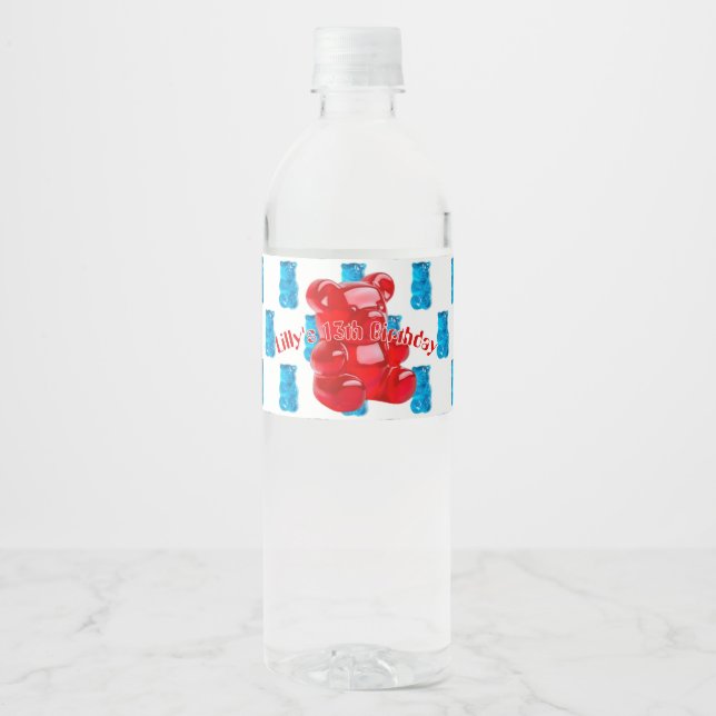 Etiqueta Para Botella De Agua Gummy Jelly  (Anverso)