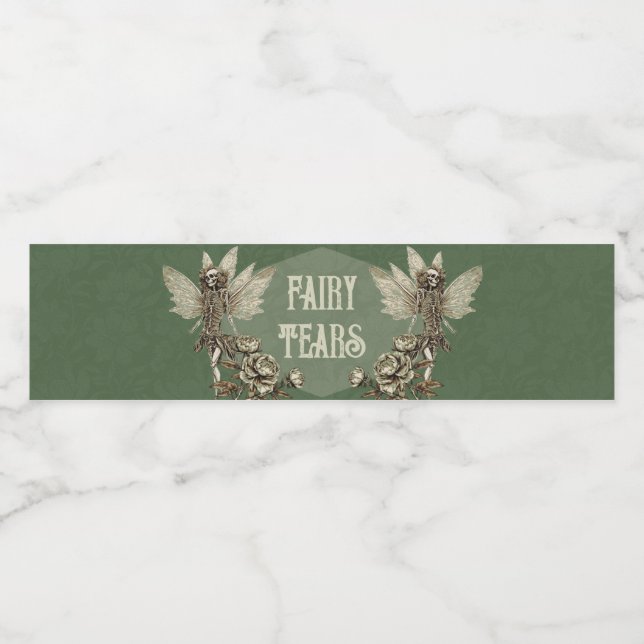 Etiqueta Para Botella De Agua Hadas de Elixir Esmeralda Encantada (Etiqueta única)