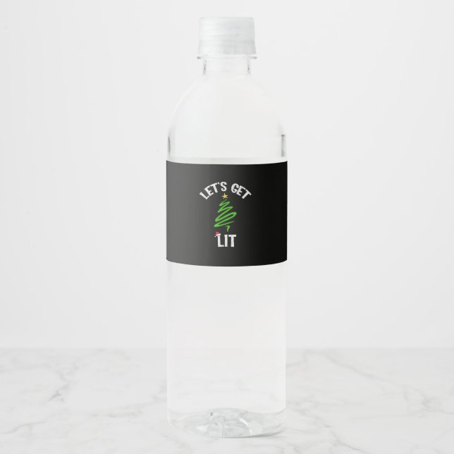 Etiqueta Para Botella De Agua Hagamos Navidades divertidos que se beban un poco (Anverso)