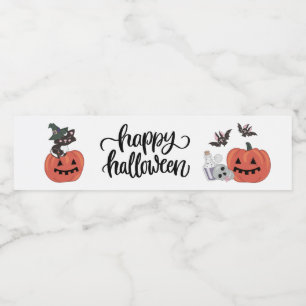 Etiqueta Para Botella De Agua Halloween