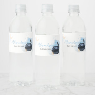 Etiqueta Para Botella De Agua Halloween azul Un bebé se está preparando Baby Sho