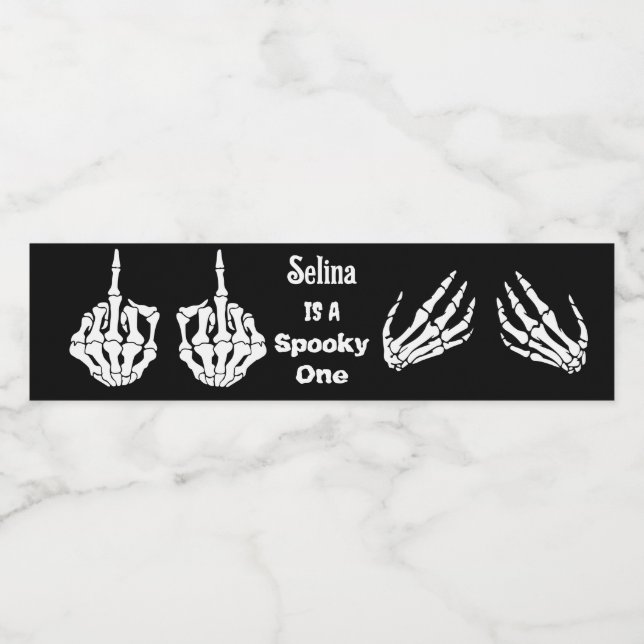 Etiqueta Para Botella De Agua Halloween Cumpleaños Fiesta Skeleton Halloween (Etiqueta única)