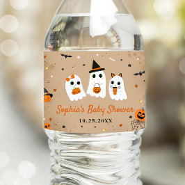 Etiqueta Para Botella De Agua Halloween Cute Ghost Baby Shower