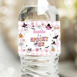 Etiqueta Para Botella De Agua Halloween Groovy Ghost Primer cumpleaños