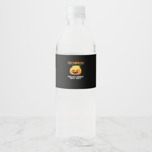 Etiqueta Para Botella De Agua Halloween Trumpkin V3