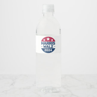 Etiqueta Para Botella De Agua Harris Walz 2024 Campaña por el Presidente Patriót
