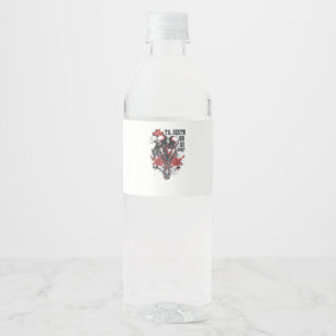 Etiqueta Para Botella De Agua Hasta que la Muerte nos Separe – Arte de Esqueleto