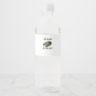 Etiqueta Para Botella De Agua Hasta que la muerte nos separe Arte Divertido Dise