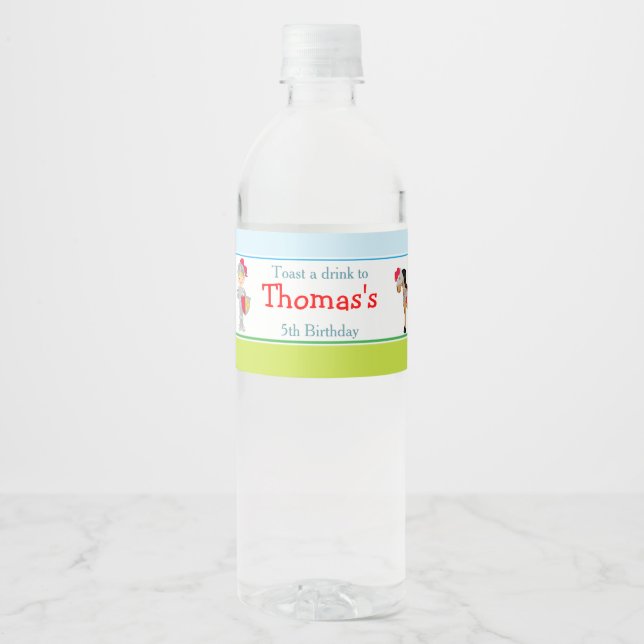 Etiqueta Para Botella De Agua Hear Ye Blonde Cute Knight (Anverso)