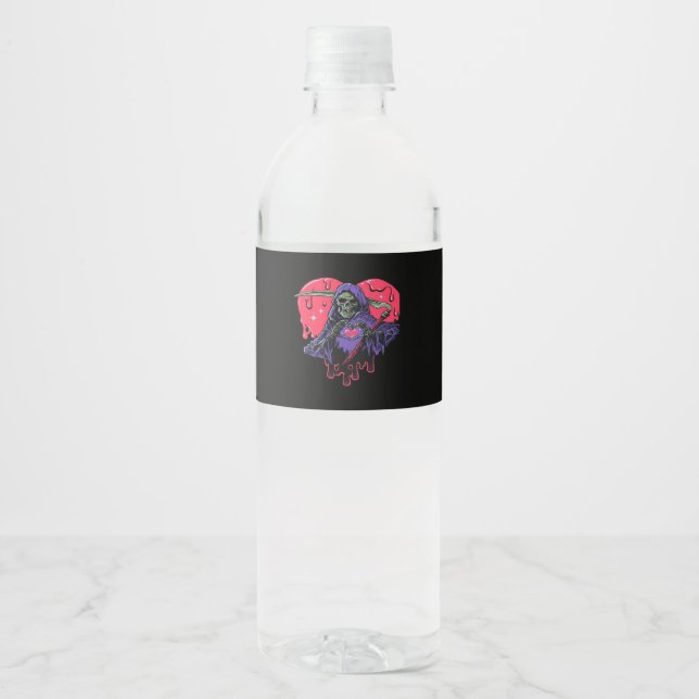 Etiqueta Para Botella De Agua Heart Hands Reaper Classic (Anverso)