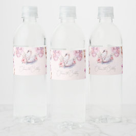 Etiqueta Para Botella De Agua Hermosa bailarina rosa cumpleaños personalizada