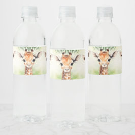 Etiqueta Para Botella De Agua Hermoso Cumpleaños de Fiesta de Bebé de la Jungla 