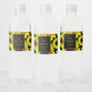 Etiqueta Para Botella De Agua Hermoso Sunflower Amarillo Brillante - Cualquier o