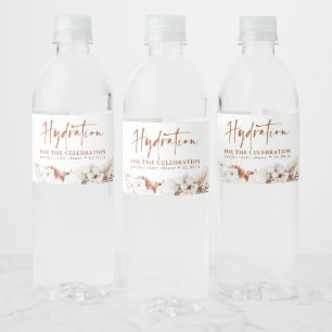 Etiqueta Para Botella De Agua Hidratación para la celebración - Terracotta Flora