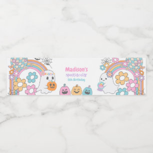 Etiqueta Para Botella De Agua Hippie Halloween Ghost