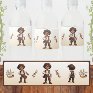 Etiqueta Para Botella De Agua ¡Ho Sailors! Cumpleaños del Pirata del Niño