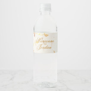 Etiqueta Para Botella De Agua Hojas de oro de la naturaleza