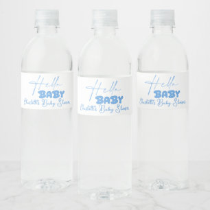 Etiqueta Para Botella De Agua Hola Bebé Elegante Fiesta de Bebé