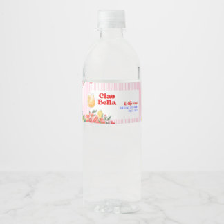 Etiqueta Para Botella De Agua Hola bella la dulce vida Ducha de Novia Italiana
