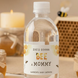 Etiqueta Para Botella De Agua Honey Bee Honeycomb Watercolor Baby Shower