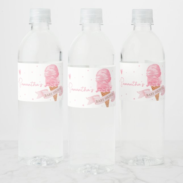 Etiqueta Para Botella De Agua Ice Cream Baby Shower (Botellas)