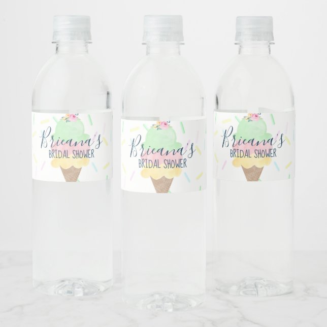 Etiqueta Para Botella De Agua Ice Cream Bridal Shower (Botellas)