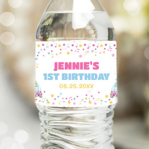 Etiqueta Para Botella De Agua Ice Cream Primer Fiesta de Cumpleaños
