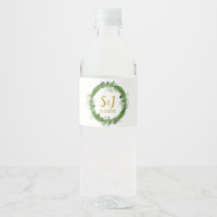Etiqueta Para Botella De Agua Inicial   Vegetación de invierno Favor de la Boda 