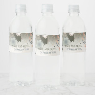Etiqueta Para Botella De Agua Inspiración Floral Elegante Boda Personalizada
