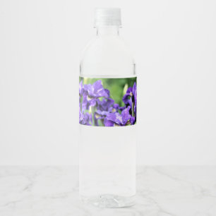 Etiqueta Para Botella De Agua Iris Siberiano Azul Violeta