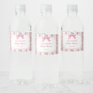 Etiqueta Para Botella De Agua Jardín de Amor de Lazo Rosa Despedida de Soltera