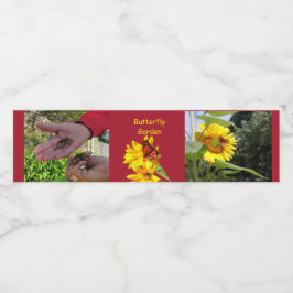 Etiqueta Para Botella De Agua Jardín de mariposas