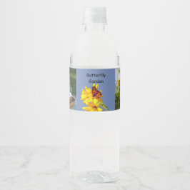 Etiqueta Para Botella De Agua Jardín de mariposas