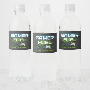 Etiqueta Para Botella De Agua Juego de video Boy Birthday Gamer
