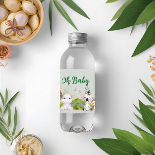 Etiqueta Para Botella De Agua jungla bebé ducha salvaje tropical Invitación