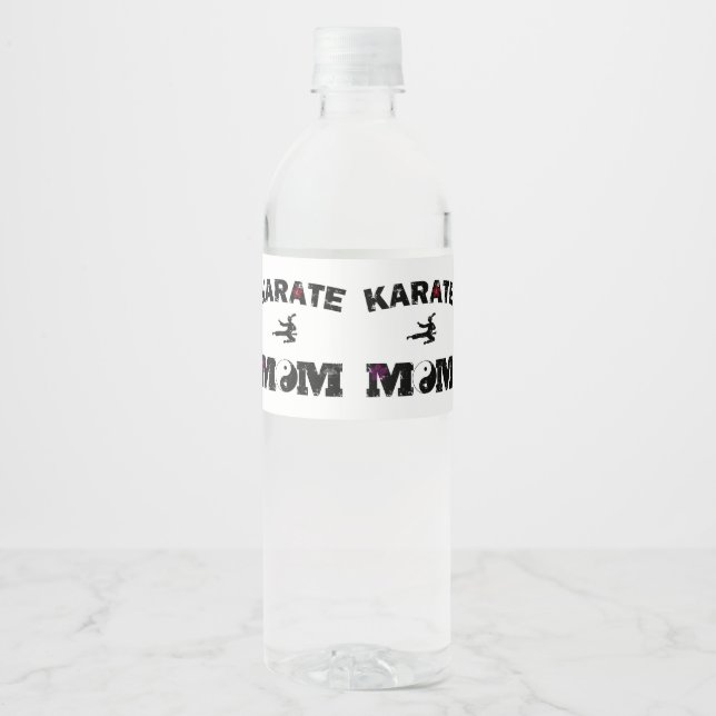 Etiqueta Para Botella De Agua Karate MOM (Anverso)