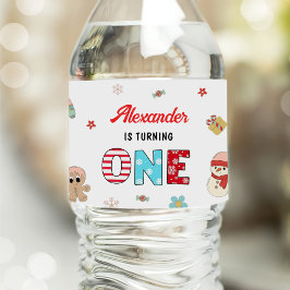 Etiqueta Para Botella De Agua Kidsmas Navidades de Invierno Fiesta de Cumpleaños