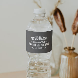 Etiqueta Para Botella De Agua Kit de supervivencia de boda
