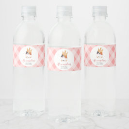 Etiqueta Para Botella De Agua Kitten Meow Chica de la Corona Rosa Kitty Cat Cump