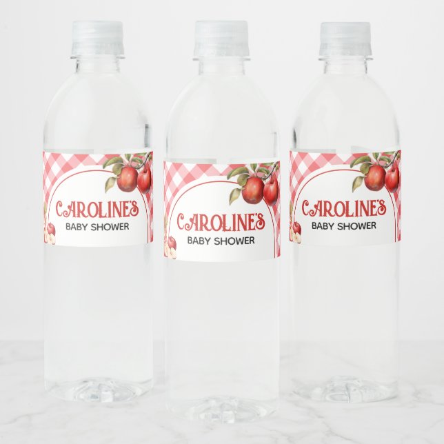 Etiqueta Para Botella De Agua La Apple de nuestro ojo Baby Shower (Botellas)