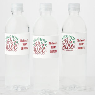 Etiqueta Para Botella De Agua La letra de Santa mala o bonita del polo norte