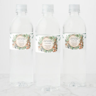 Etiqueta Para Botella De Agua La selva boscosa rústica favorece a Baby Shower
