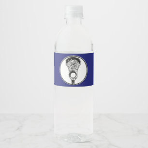 Etiqueta Para Botella De Agua Lacrosse Deportes Azul Claro