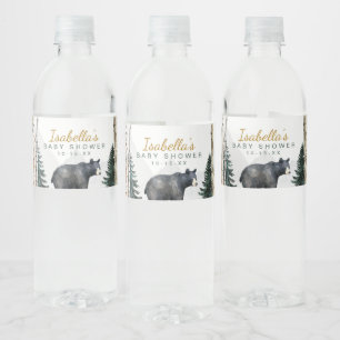 Etiqueta Para Botella De Agua Láminas de frasco de agua de Woodland Bear Baby Sh