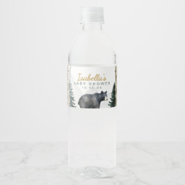 Etiqueta Para Botella De Agua Láminas de frasco de agua de Woodland Bear Baby Sh